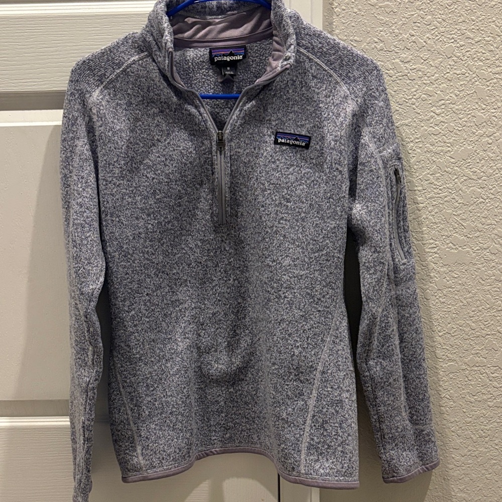 Patagonia Light Gray Heathered Half-Zip Pullover